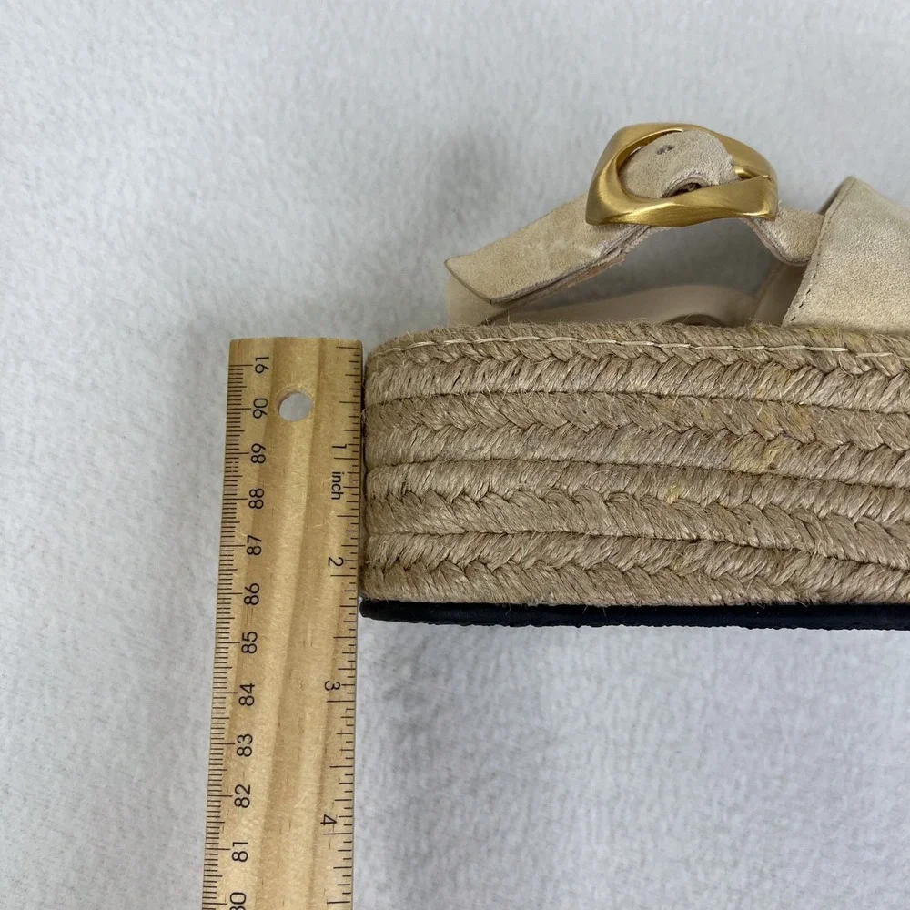 Rag & Bone Brown Odyssey Suede Espadrille Wedge Sandal Size 38 US 8